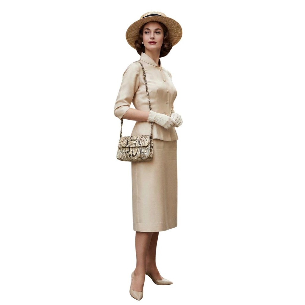 Vintage Bienen Davis Real Python Snakeskin Clutch/Shoulder‎ Bag c. 1950s/60s